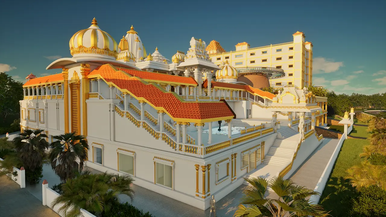 The temple and its gardens